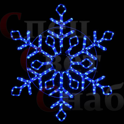 Уличная фигура световая снежинка синяя дюралайт  91 см